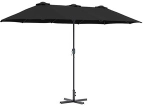 Guarda-sol de Jardim Preto 380 x 196 x 235 cm
