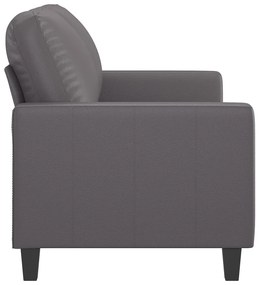 Sofá de 2 lugares 120 cm couro artificial cinza