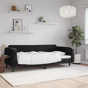 Sofá-cama 90x200 cm veludo preto