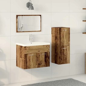 vidaXL Conjuntos Outros 3 pcs Madeira Antiga 30 x 30 x 80 cm