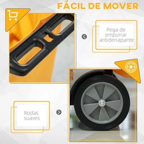 Carro de Limpeza com Bolsa Carrinho de Limpeza com Rodas e 3 Prateleir