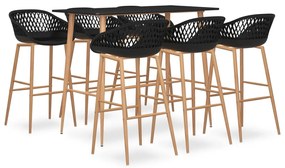 vidaXL 7 pcs conjunto de bar preto