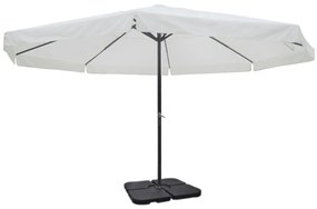 Guarda-sol de jardim em alumínio com base portátil branco