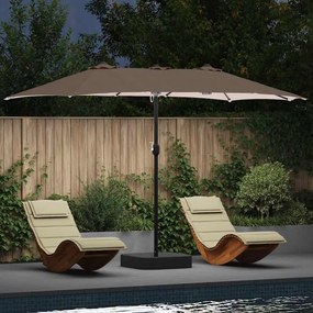 vidaXL Guarda-sol de Jardim Cinzento-acastanhado 385 x 209 x 244 cm