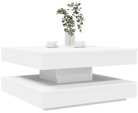 vidaXL Mesa de centro rotativa a 360 graus 70x70x34,5 cm branco