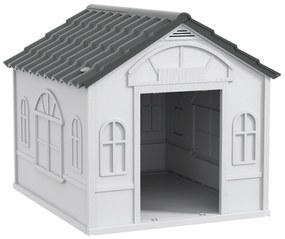 PawHut Casa para Cães 65x75,7x63 cm Casa para Cães com Janelas e Teto