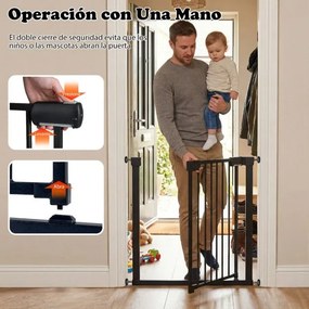 Barreira de segurança 75 cm a 82 cm animais de estimação ou bebes para escadas Fecho automático e montagem por pressão Preto
