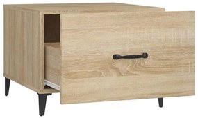 Mesas de centro com pernas de metal 2 pcs 50x50x40 cm sonoma