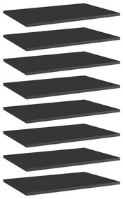 vidaXL Prateleiras para estante 8 pcs 60x40x1,5cm contraplacado preto