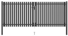 Portão de cerca para jardim 4x1,7 m aço antracite