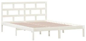 Estrutura de cama king 150x200 cm madeira maciça branco