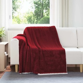 vidaXL Cobertor Vermelho Bordeaux 150 x 200 cm Lã