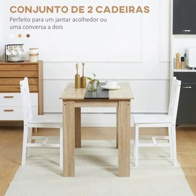 Conjunto de 2 Cadeiras Lila com Encosto em Ripas - Design Minimalista