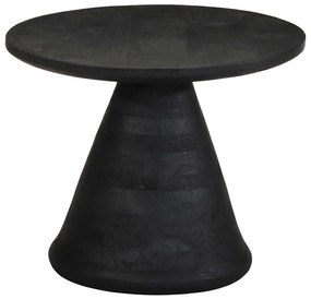 Mesa de apoio preto Ø50x40 cm madeira de mangueira maciça