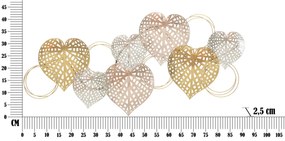 DECORAÇÃO DE PAREDE CORAÇÕES 91X2,5X39,5 CM MULTICOLORIDO