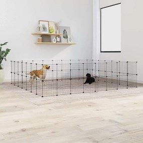 Gaiola p/ animais de 60 painéis c/ porta 35x35 cm aço preto