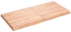 Tampo de mesa com bordas vivas carvalho tratado castanho-claro