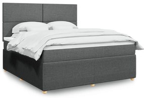 Cama com molas/colchão 180x200 cm tecido cinzento-escuro