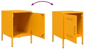 Mesas de cabeceira 2 pcs 36x39x50,5 cm aço amarelo mostarda