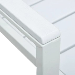 Cadeiras jardim 4 pcs PEAD aspeto madeira branco