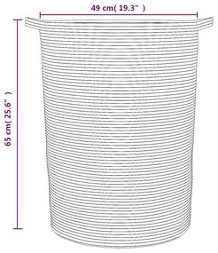 Cesto de arrumação Ø49x65 cm algodão preto e branco