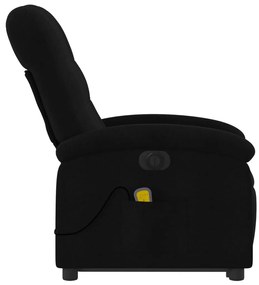 Poltrona elétrica elevatória massagens tecido preto