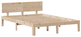 Cama com estante sem colchão 140x190 cm pinho maciço