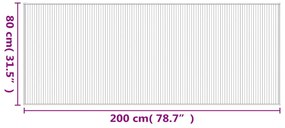 Tapete retangular 80x200 cm bambu castanho