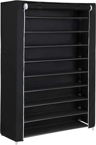 Estante de sapatos com 10 prateleiras para até 54 pares | SONGMICS | 100 x 28 x 162 cm | preto | RXJ00H.