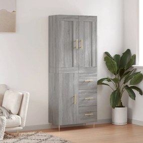 vidaXL Armário alto 69,5x34x180 cm derivados de madeira sonoma cinza