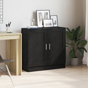 Estante de Livros vidaXL em Madeira de Carvalho Preto 82,5x30,5x80 cm em Madeira de Engenharia