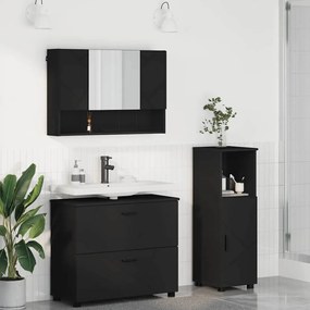 vidaXL Conjunto de Móveis para Banheiro 3 pcs Preto 76,5 x 35 x 64 cm