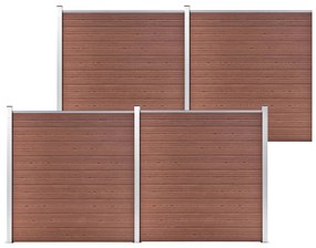 vidaXL Painel de vedação para jardim 699x186 cm WPC castanho
