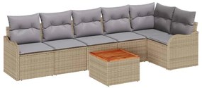 Conjunto de Sofá de Jardim da com 7 peças e almofadas de rattan poliés
