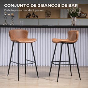 HOMCOM Conjunto de 2 Bancos Altos de Cozinha Bancos Altos de Cozinha c