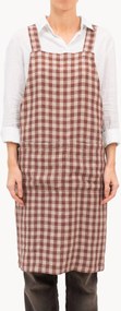 Avental de linho Chocolate Gingham