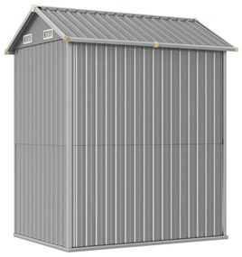 Abrigo de jardim 192x152,5x237 cm aço galvanizado cinza-claro