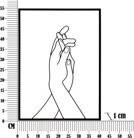 DECORAÇÃO DE PAREDE SIMPLY HANDS 40X1X55 CM PRETO