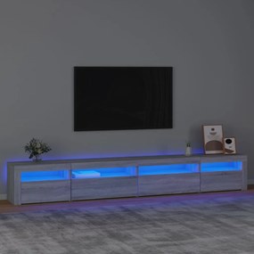 Móvel de TV com luzes LED 270x35x40 cm sonoma cinza