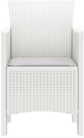 Cadeiras de Jardim com Almofadas 4 pcs Branco 53 x 49 x 85 cm