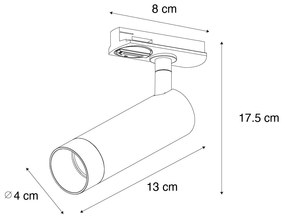 Foco moderno bronze escuro para sistema de calhas monofásico 35mm - Iconic Jeana Luxe Moderno