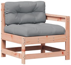 6 pcs conj. lounge jardim c/ almofadões madeira douglas maciça