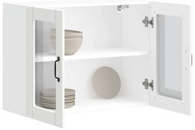 Armário de parede de cozinha porta vidro Lucca branco