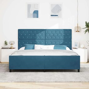 Cama vidaXL Azul Escuro 200x200 cm Veludo