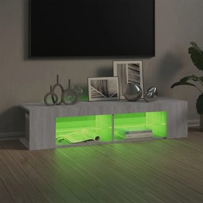 Móvel de TV com luzes LED 135x39x30 cm cinzento sonoma