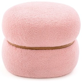 Pufe oval de 35 cm com assento almofadado Base de madeira em forma de anel e almofadas antiderrapantes Apoio para os pés multifunções 44 x 35 x 35 cm