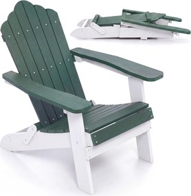 Cadeira Adirondack Dobrável, 88 x 77 x 95 cm, Apoios de Braços Largos, Verde Escuro