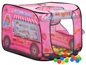 Tenda de brincar infantil com 250 bolas 70x112x70 cm rosa