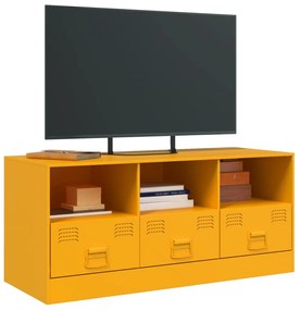 Móvel de TV 99x39x44 cm aço amarelo mostarda