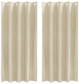 Cortinas Blackout vidaXL com Ilhós 2 pcs Veludo Creme